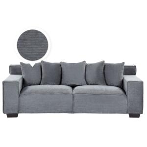 Sofa Corduroy Dark Grey Corduroy 3 Seater Comfortable Living Room Modern Retro Beliani