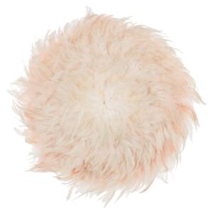 Wall Decoration Peach Pink Feathers Round 60 cm Boho Accent Design Living Room Decor Beliani