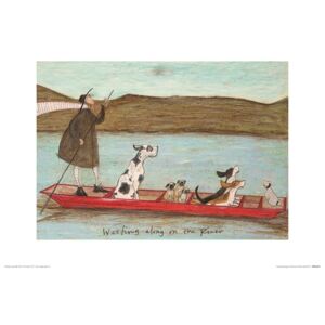 Sam Toft - Woofing Along on the River Art Print, (40 x 30 cm)
