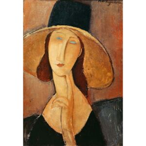 Amedeo Modigliani - Fine Art Print Portrait of Jeanne Hebuterne in a large hat