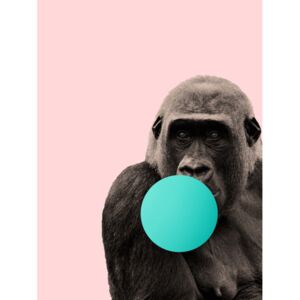 Bubblegum gorilla, (96 x 128 cm)