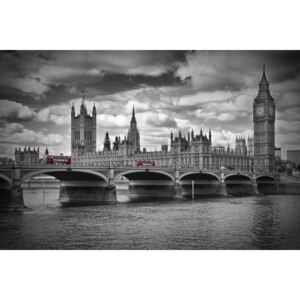 LONDON Westminster Bridge & Red Buses, (128 x 85 cm)