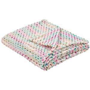 Blanket Multicolour Cotton Acrylic Rectangular 130 x 160 cm Bed Throw Decoration Beliani