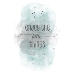 Enjoy the little things | watercolor turquoise, (85 x 128 cm)