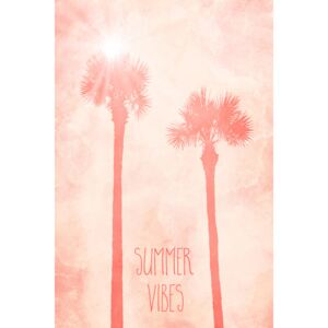 Graphic Art PALM TREES Summer Vibes, (85 x 128 cm)