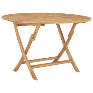 VidaXL Folding Garden Table ? 120 cm Solid Teak Wood