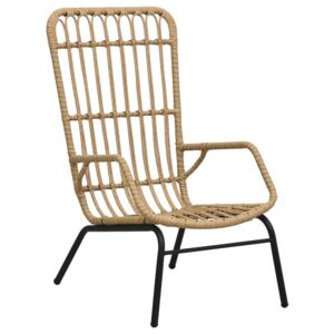 VidaXL Garden Chair Poly Rattan Light Brown