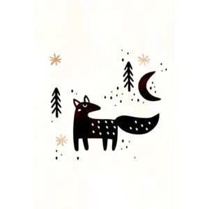 Illustration Little Winter Fox, Kubistika