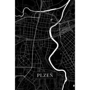 Map Plzen black