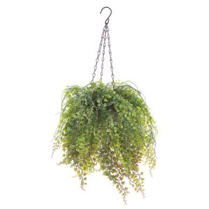 Artificial Hanging Plant Green Synthetic 48 cm Trailing Fake Plant in Jute Basket Beliani