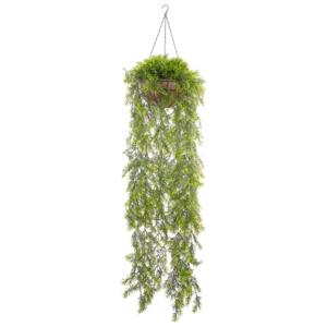 Artificial Hanging Plant Green Synthetic 150 cm Long Trailing Fake Plant in Jute Basket Beliani