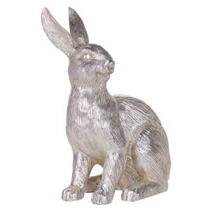 Decorative Figurine Silver Polyresin 35 cm Easter Bunny Shape Festive Table Dining Room Beliani