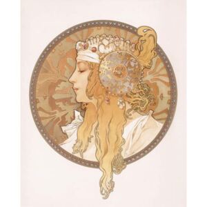 Mucha, Alphonse Marie - Fine Art Print Byzantine head of a blond maiden; Tete byzantine d'une femme blonde