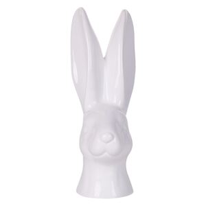 Decorative Figurine White Ceramic Small 26 cm Bunny Head Easter Accent Piece Living Room Decor Beliani