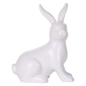 Decorative Figurine White Ceramic Small 21 cm Bunny Easter Themed Standing Accent Piece Beliani