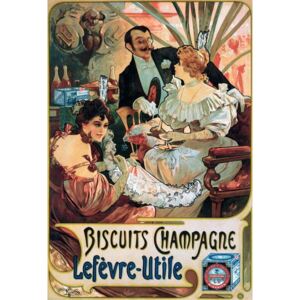 Mucha, Alphonse Marie - Fine Art Print Poster advertising Biscuits Champagne Lefèvre-Utile