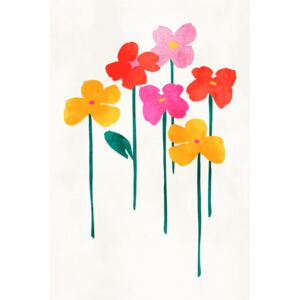Illustration Little Happy Flowers, Kubistika