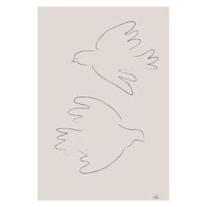 Illustration Two Doves, 1x Studio