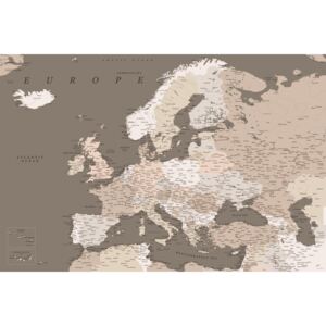 Map Detailed map of Europe in earth tones, Blursbyai