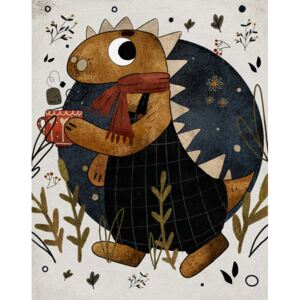 Illustration Dino with a Tea, The Artcircle