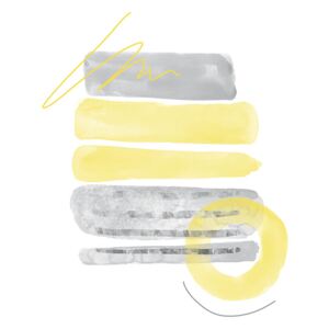 Illustration Watercolor Shapes No. 1 | Illuminating Yellow & Ultimate Grey, Melanie Viola