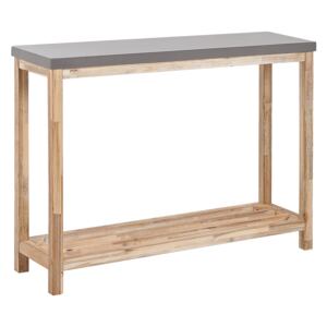 Console Table Grey Faux Concrete Top Acacia Wood Legs Shelf Indoor Outdoor Storage Beliani