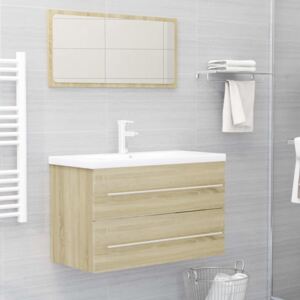 VidaXL 2 Piece Bathroom Furniture Set Sonoma Oak Chipboard