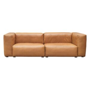 Mags Soft Straight sofa - / 2 or 3 places - L 238 cm / Leather by Hay Brown