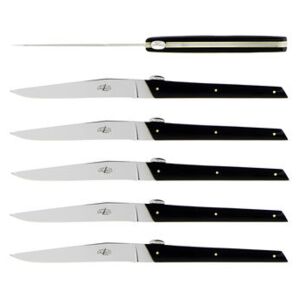 JY 'S Table knife - / 6-piece box set by Forge de Laguiole Black