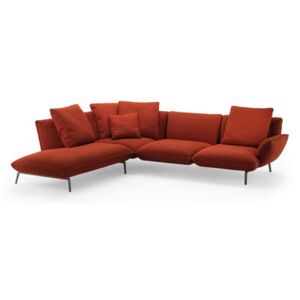 Dove Corner sofa - / With left-corner chaise longue - 292 x 253 cm by Zanotta Red/Orange