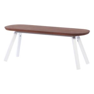 Y&M Bench - Wood & metal / L 120 cm by RS BARCELONA White/Natural wood