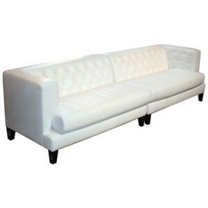 Hall Straight sofa - 4 seats - Leather version by Driade White