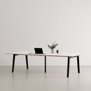 New Modern open space desk - / 4-seat XL - 280 x 140 cm / Laminate & black central leg by TIPTOE Black