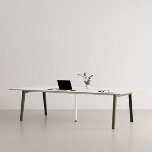 New Modern open space desk - / 4-seat XL - 280 x 140 cm / Laminate & white central base by TIPTOE Green