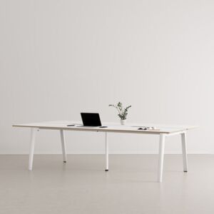 New Modern open space desk - / 4-seat XL - 280 x 140 cm / Laminate & white central base by TIPTOE White