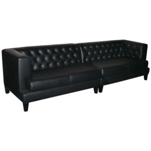 Hall Straight sofa - 4 seats - Leather version by Driade Black