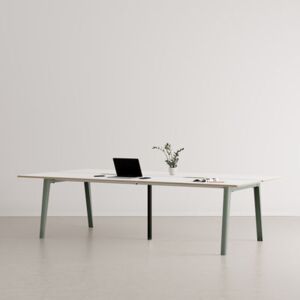 New Modern open space desk - / 4-seat XL - 280 x 140 cm / Laminate & black central leg by TIPTOE Grey