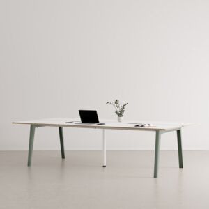 New Modern open space desk - / 4-seat XL - 280 x 140 cm / Laminate & white central base by TIPTOE Grey