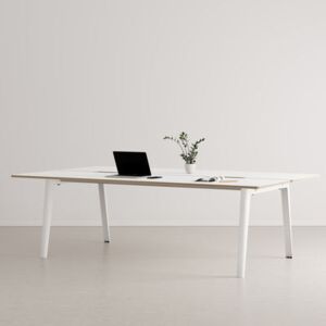 New Modern open space desk - / 4 seats - 240 x 140 cm - Fenix laminate by TIPTOE White