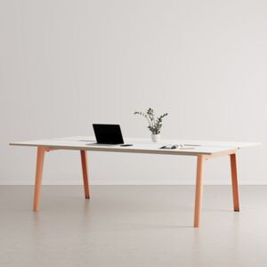 New Modern open space desk - / 4 seats - 240 x 140 cm - Fenix laminate by TIPTOE Pink