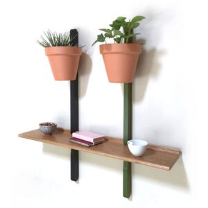 XPOT Shelf - / 1 right shelf, L 100 cm + 2 supports H 100 cm by Compagnie Natural wood