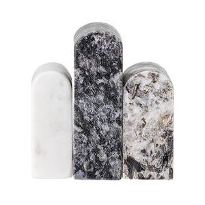Cian Book end - / Decoration - 3 pieces of marble by Bloomingville Grey/Black