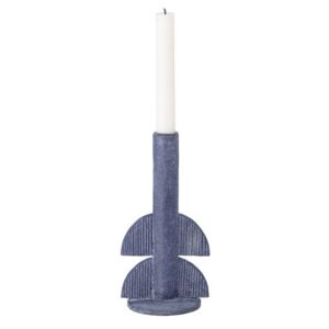 Bess Candle stick - / H 22 cm - Polyresin by Bloomingville Blue