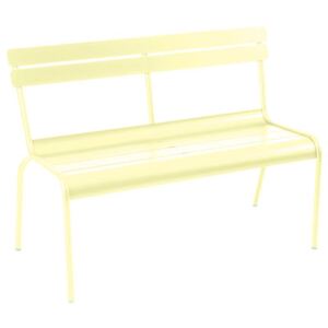 Luxembourg Bench with backrest - / 2-3 seats - L 118 cm - Aluminium by Fermob Yellow