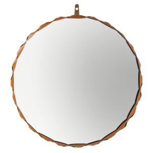Raperonzolo Wall mirror - Ø 105 cm - Leather by Zanotta Gold