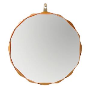 Raperonzolo Wall mirror - Ø 69 cm - Leather by Zanotta Gold