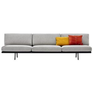 Zinta Lounge Straight sofa - / 3 seats - L 270 cm by Arper Grey/Black