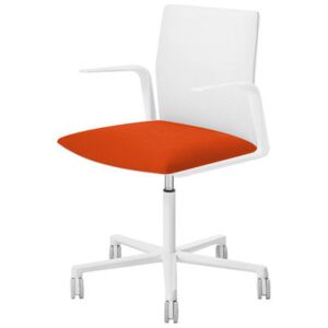 Kinesit Armchair on casters - Padded by Arper White/Red