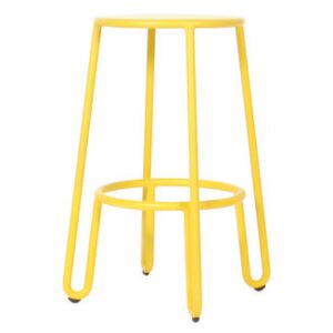 Huggy Bar stool - H 65 cm / Aluminium by Maiori Yellow