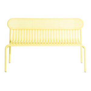Week-End Bench with backrest - / Aluminium - L 121 cm by Petite Friture Yellow